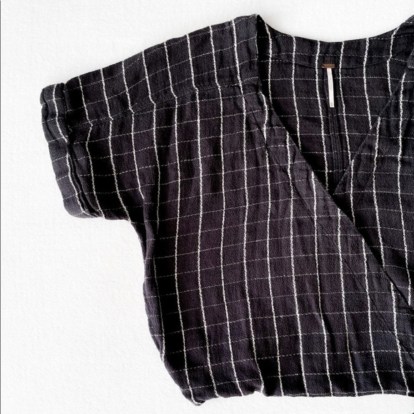 Free People Textured Grid Wrap-front top - Picture 6 of 11